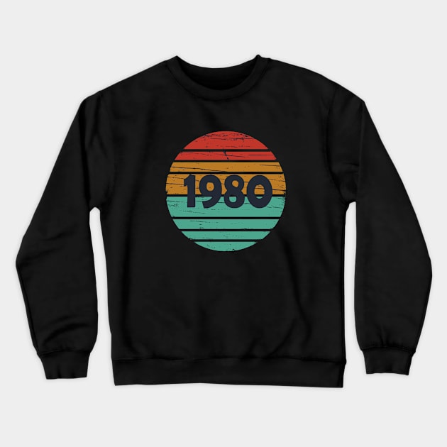 vintage 1980 Birthday Crewneck Sweatshirt by omitay